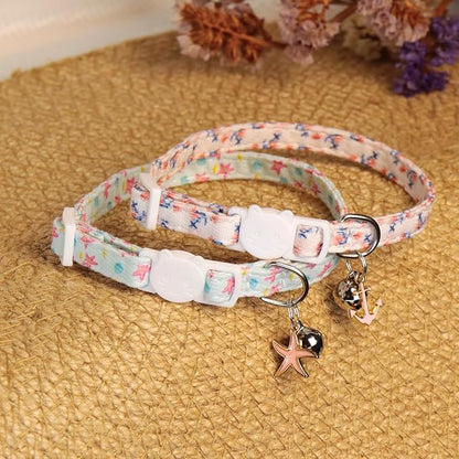 Cat Collars for Girl Cats & Boys, 2 Pack Soft Cotton Breakaway Collar - Image 2