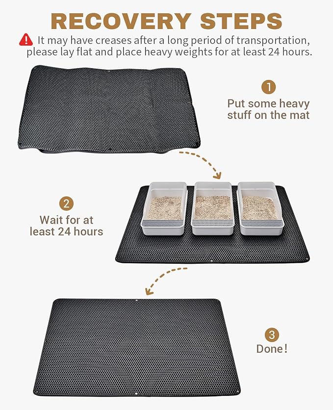 Fostanfly Cat Litter Mat, Extra Large XL Honeycomb Scatter Control, Urine & - Image 5