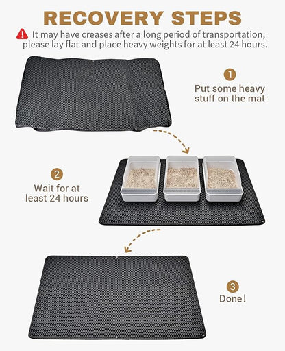 Fostanfly Cat Litter Mat, Extra Large XL Honeycomb Scatter Control, Urine & - Image 5