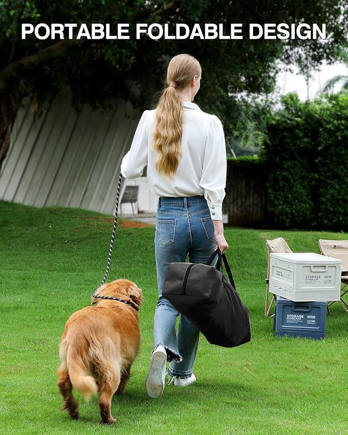 Veraste 33" L x 25" W x 25" H Collapsible Travel Dog Crate, Portable Soft Dog - Image 7