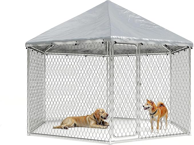 6.8x6.8 FT Outdoor Dog Kennel Outside Heavy Duty Dog Enclosure by docagt