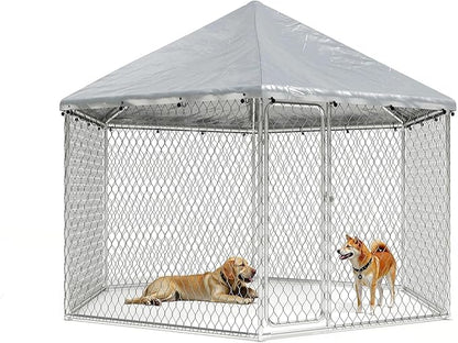 6.8x6.8 FT Outdoor Dog Kennel Outside Heavy Duty Dog Enclosure by docagt