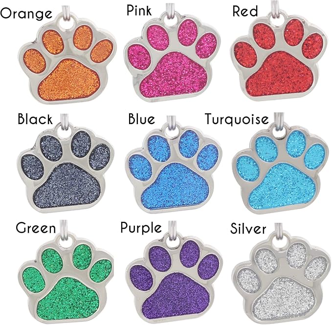 Pet ID Tags, Personalized Dog Tags and Cat Tags, Custom Engraved, Cute Glitter - Image 2