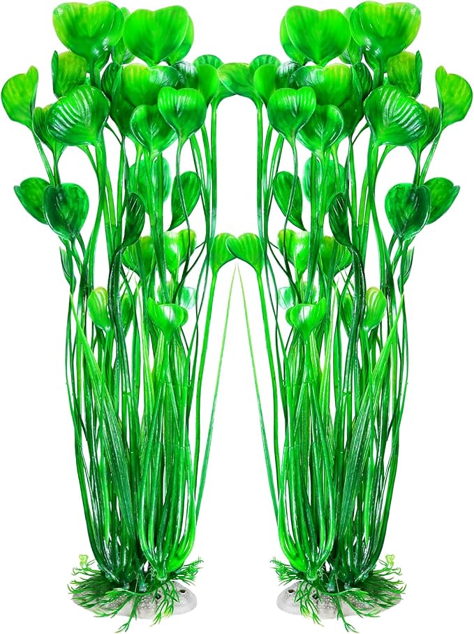 AQUANEAT Artificial Fish Tank Plants, Plastic Aquarium Accessories Large by Aquaneat