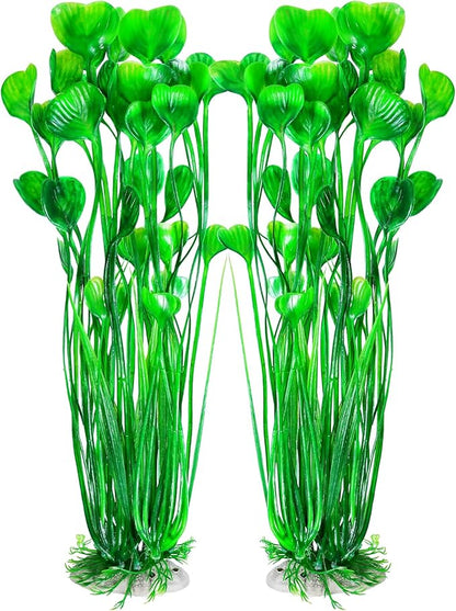 AQUANEAT Artificial Fish Tank Plants, Plastic Aquarium Accessories Large by Aquaneat