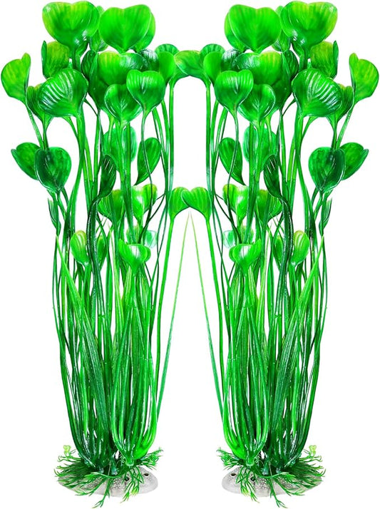 AQUANEAT Artificial Fish Tank Plants, Plastic Aquarium Accessories Large by Aquaneat