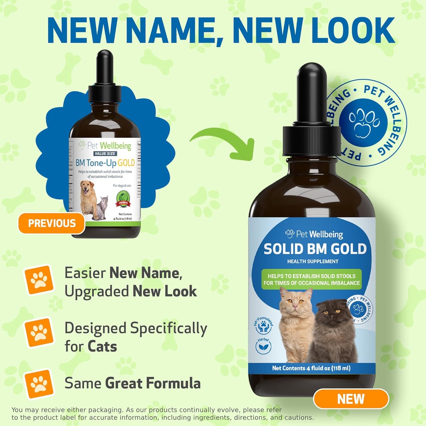 Pet Wellbeing BM Tone-Up Gold for Dogs & Cats - Supports Healthy Digestive Function, Solid Stools, Normal Bowel Movements, Bayberry - Veterinarian-Formulated Herbal Supplement 4 oz (118 ml)