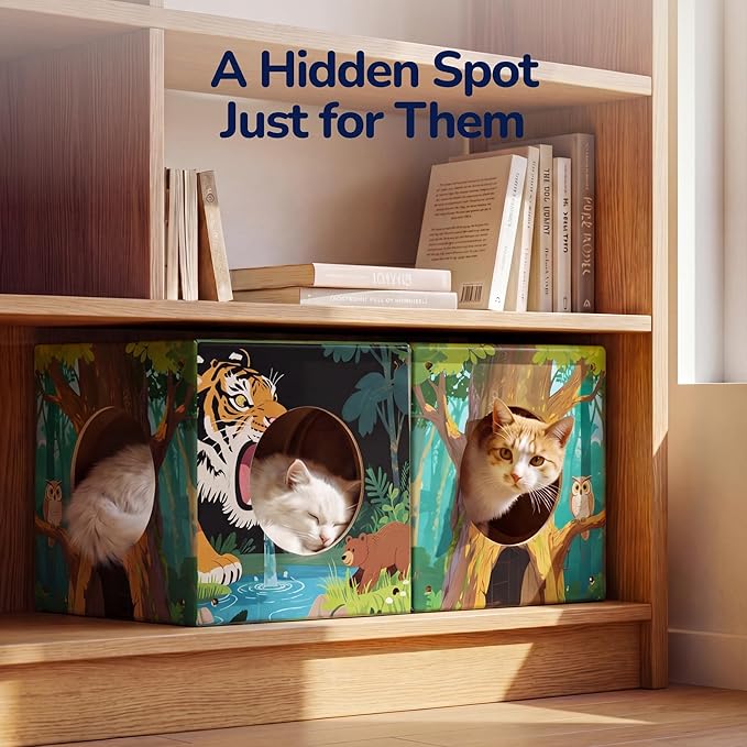 DIY Cardboard Cat House with Scratching Posts, Scratching Board, Recyclable - Image 4