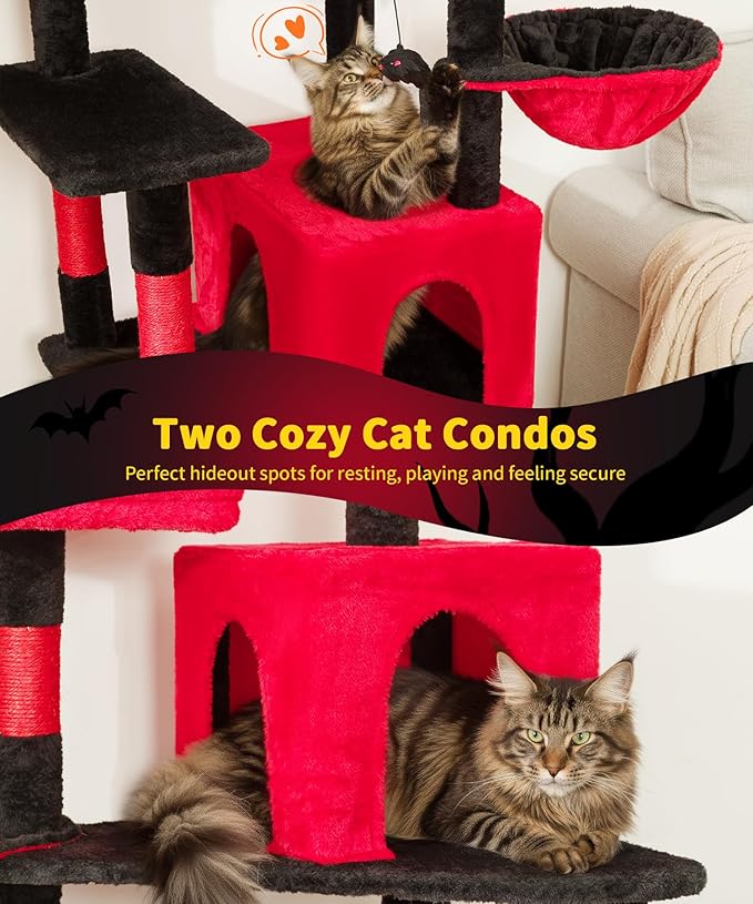 AMHANCIBLE Gothic Cat Tree, 70 Inch Tall Cat Tower - Image 4
