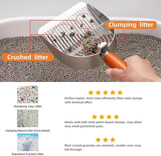 Custom Extra Thick Stainless Steel Cat Litter Scoop – Heavy Duty Poop Scooper - Image 5