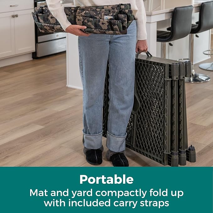 MyPet Petyard Protect Bundle: Freestanding 6-Panel Hunter Green Yard - Image 8