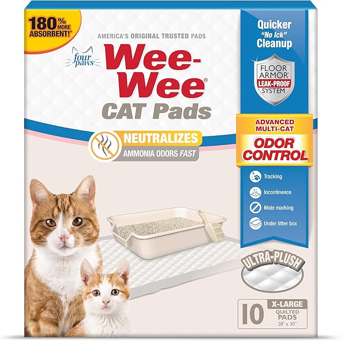 Four Paws Wee-Wee Cat Pee Pads, Disposable Litter Box Mats, Advanced Multi-Cat - Image 8