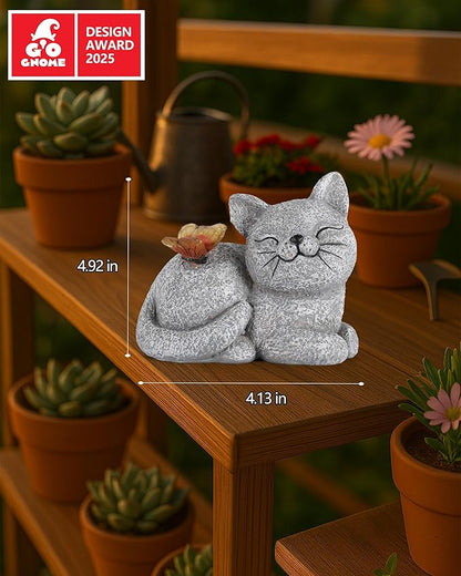 GoGnome Solar Cat Garden Statue - Image 4