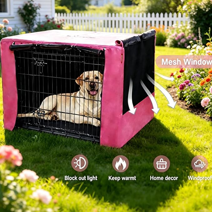 HiCaptain Breathable Dog Crate Cover 30 Inch, Durable Heavy Duty Kennel Cover - Image 3