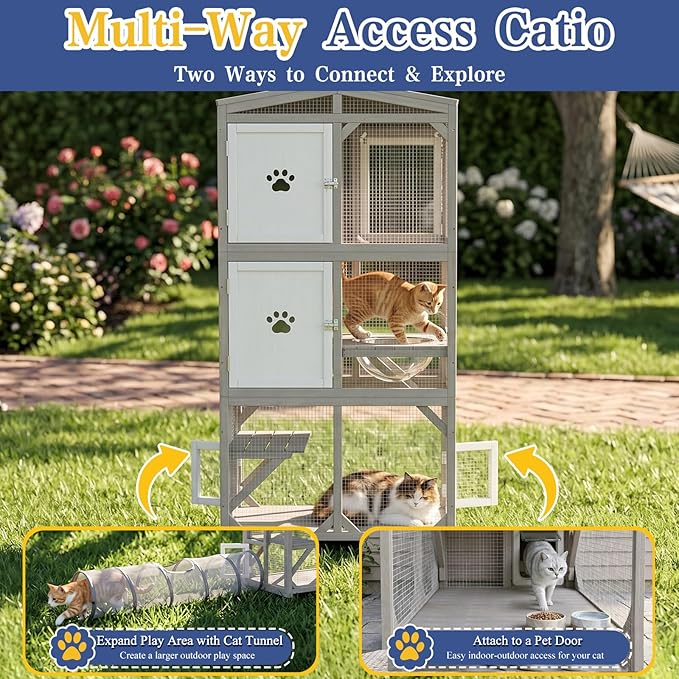 PetsCosset 66"H Large Catio Outdoor Cat Enclosure - Image 4