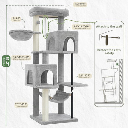 Gitelsnour 51.2'' Cat Tree Tower, Cat Tower - Image 6