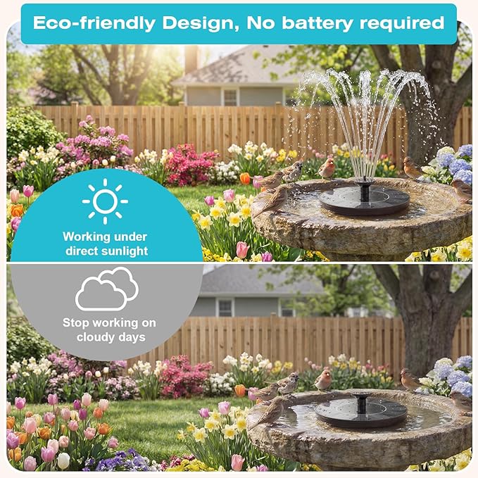 AMZtime 1.4W Solar Fountain - Image 3