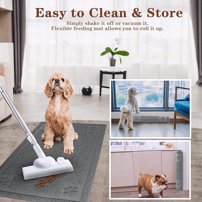 Prime Pets Pet Feeding Mat for Large Dogs and Cats, 24”x 16”, Flexible and - Image 6