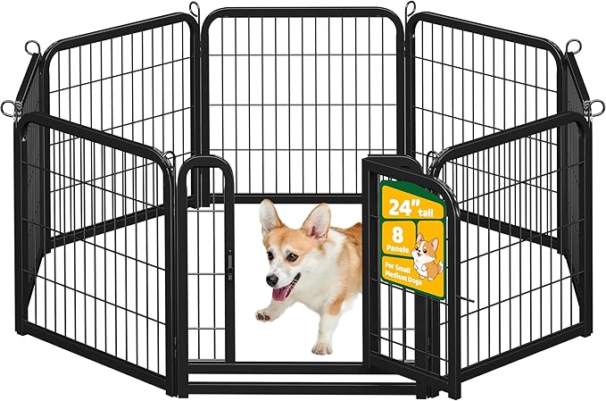 Yaheetech Dog Playpen Outdoor, 24 inch 8 Panels Dog Pen Indoor Heavy Duty Puppy by Unknown