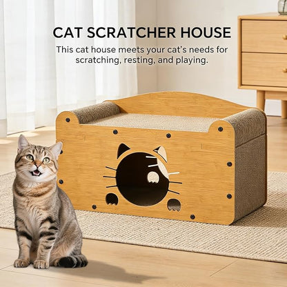 Cat Scratcher House, 2-in-1 Cardboard Cat House - Image 6