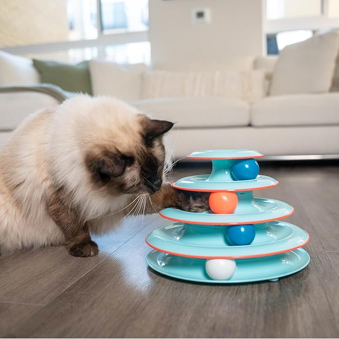 Catstages Chase Meowtain 4-Tier Interactive Cat Track Toy – 4 Spinning Balls - Image 8