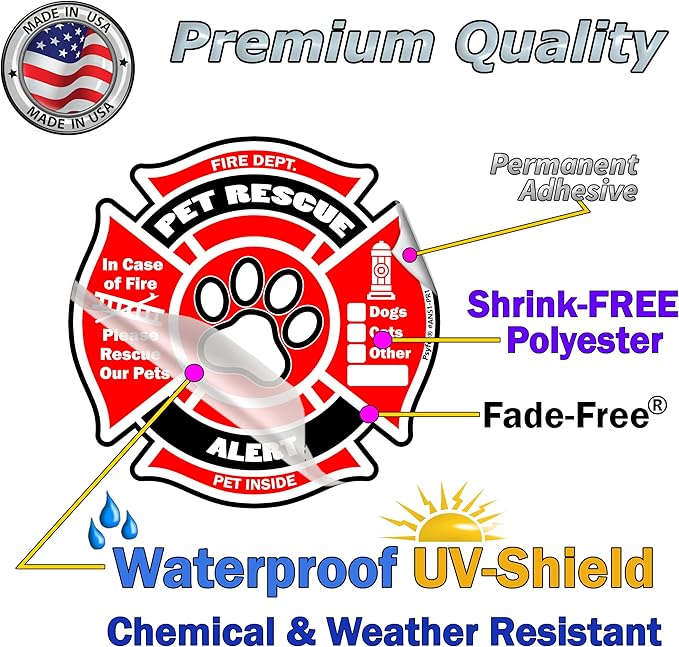 Psyfer® Pet Rescue Alert Fire Safety Stickers - Image 5