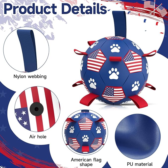 QDAN Dog Toys, Soccer Ball - Image 6