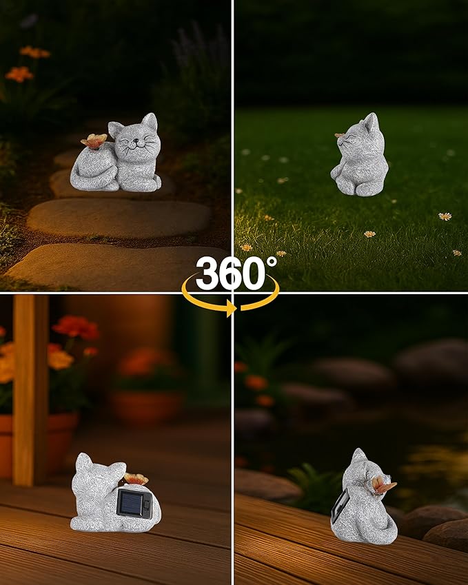 GoGnome Solar Cat Garden Statue - Image 7