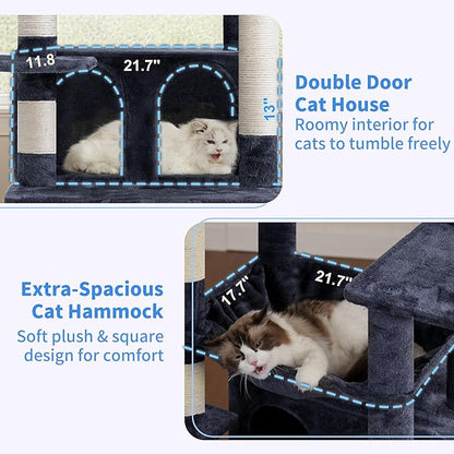 Heybly Tall Cat Tree for Large Cat, 80-inch Multi-Level Cat Tower for Indoor - Image 3