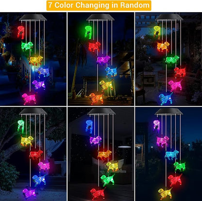Toodour Solar Wind Chime, Color Changing Wind Chimes Dog, LED Decorative Mobile - Image 3
