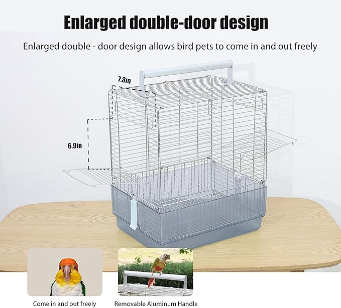 Stainless Steel Travel Bird Cage, 304 Portable Foldable Carrier - Image 8