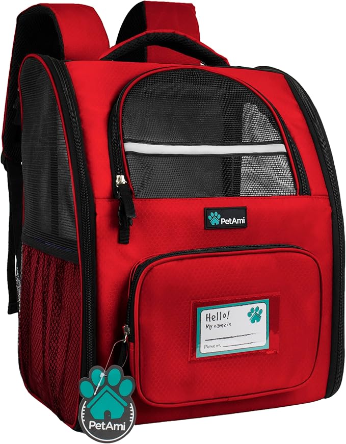 PetAmi Dog Backpack Carrier for Small Medium Dogs Large Cats up to 18 lbs by PetAmi