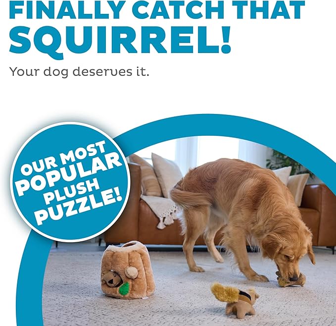 Outward Hound Hide-A-Squirrel Dog Toy – Interactive 2‑in‑1 Plush Puzzle - Image 2
