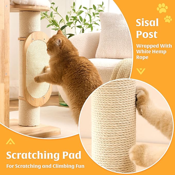 HITTITE Solid Wood Cat Tree Tower - Image 4