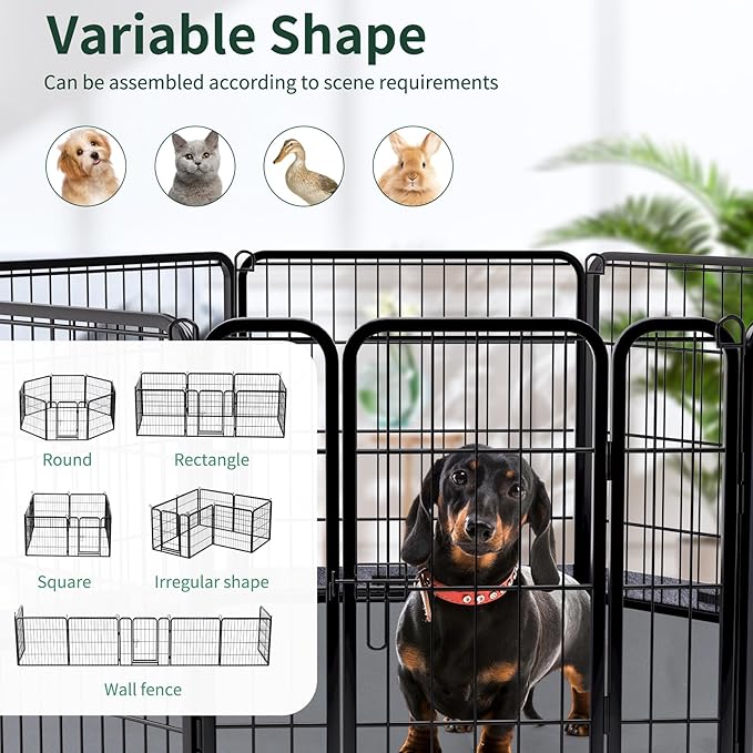 PETIME Dog Playpen, Metal Exercise Puppy Pen Heavy Duty Kennels Yard Fence - Image 6