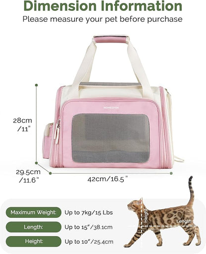 Homespon Soft-Sided Cat Carrier Dog Carrier, 34.5L Airline Approved Pet Carrier - Image 2