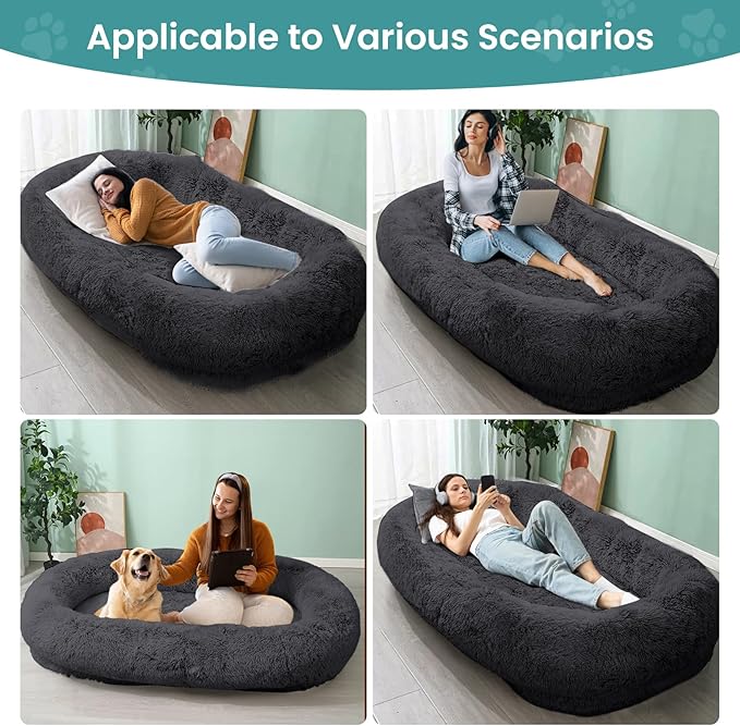 JOLLYVOGUE Human Dog Bed for Adults and Pets, Ultra-Soft Plush Giant Dog Bed - Image 5