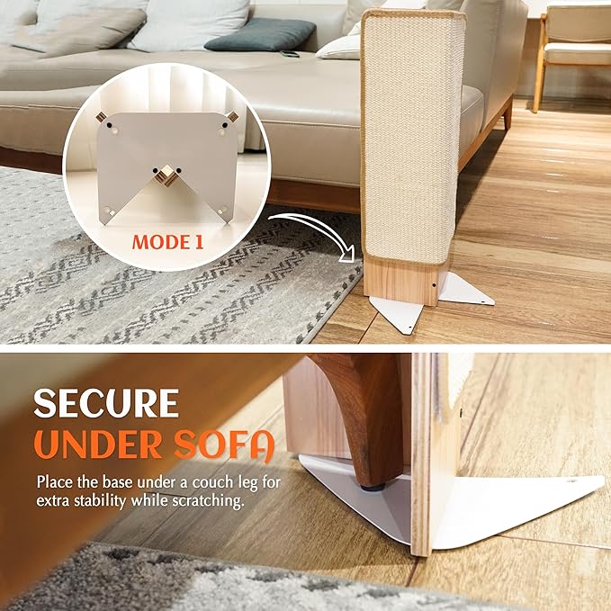 PETKARAY Couch Corner Cat Scratcher, Sisal Furniture Protector - Image 4