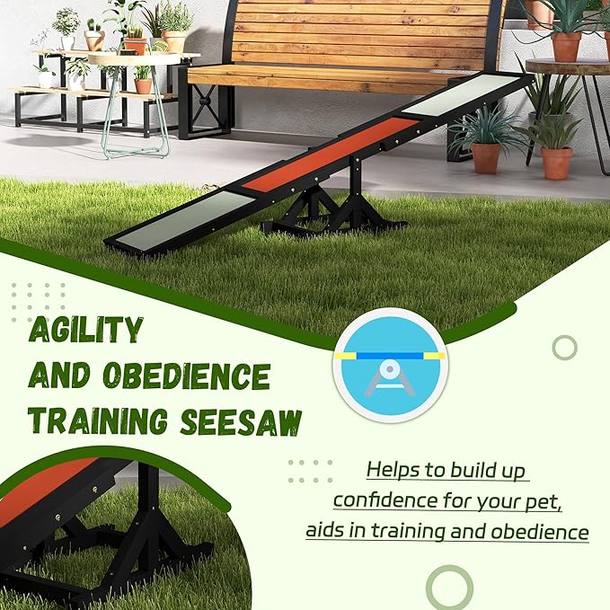 PawHut Wooden Dog Agility Seesaw - Image 6