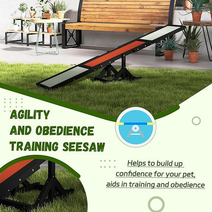 PawHut Wooden Dog Agility Seesaw - Image 6