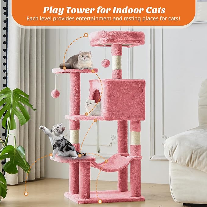 DUMOS Small 44 Inch Cats Tree Tower, Cat Climbing Tower - Image 5