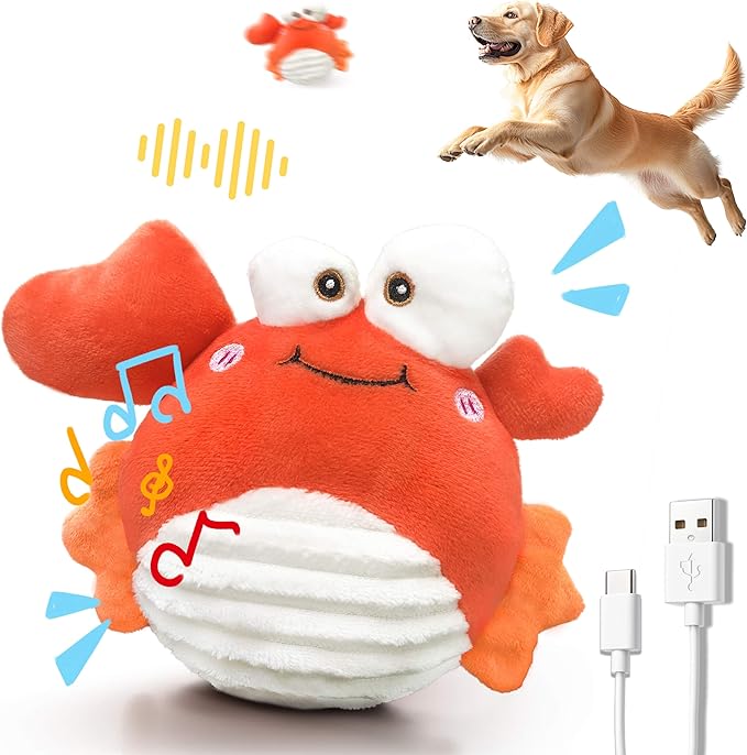 GUKCO Crab Interactive Dog Toys – Rechargeable Self-Play Toy by GUKCO