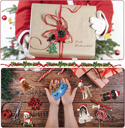 Kathfly 36 Pcs Dog Ornaments for Christmas Tree Wooden Dog Christmas Ornaments - Image 5