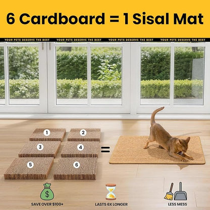 Conlun Extra Large Cat Scratcher Mat, Natural Sisal Cat Scratching Pad - Image 4