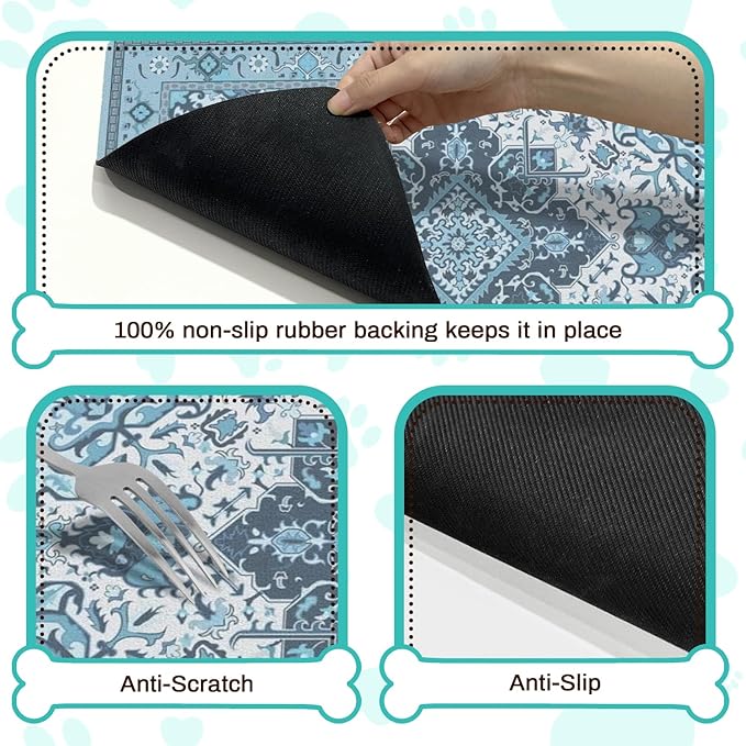 Pet Feeding Mat for Floors Waterproof Dog Mat for Food and Water Absorbent - Image 3