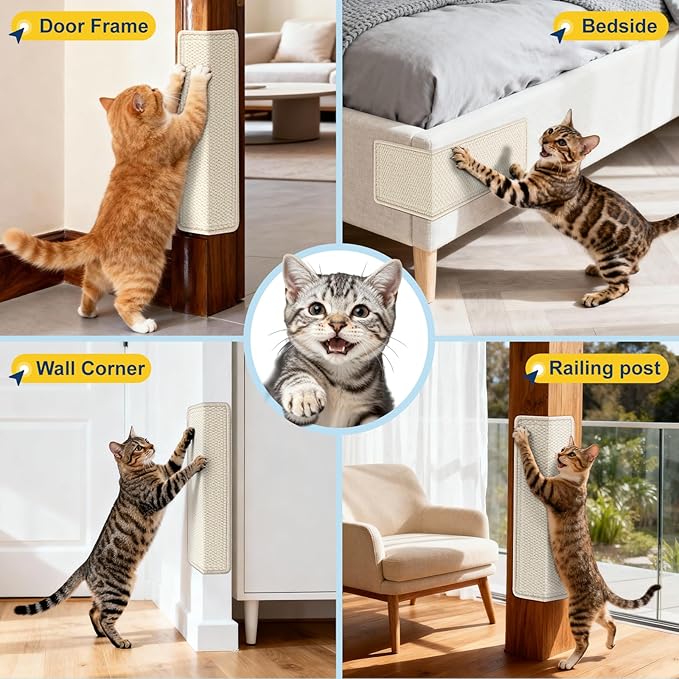 ENONCI Door Protector from Cat Scratching 19.6" x 7.8" Cat Wall Corner Scratcher - Image 5