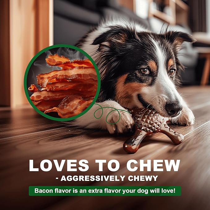 Tough Dog Chew Toy for Aggressive Chewers – Durable Bacon Flavored Nylon Bone - Image 5