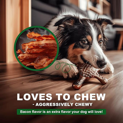 Tough Dog Chew Toy for Aggressive Chewers – Durable Bacon Flavored Nylon Bone - Image 5