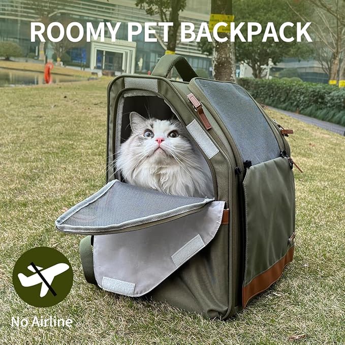 Large Cat Carrier Backpack, Shaded Small Dog Backpack - Image 2