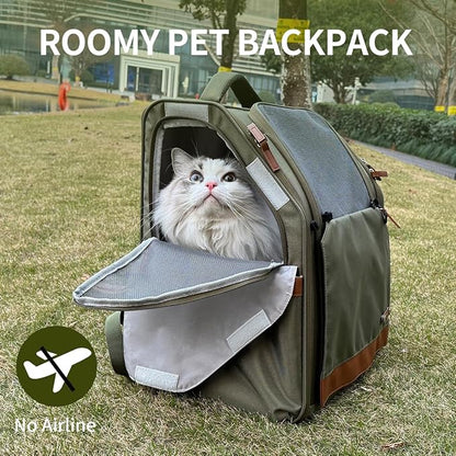 Large Cat Carrier Backpack, Shaded Small Dog Backpack - Image 2